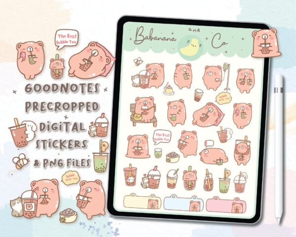 Bubble Tea digital stickers