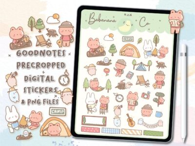 Camping digital stickers
