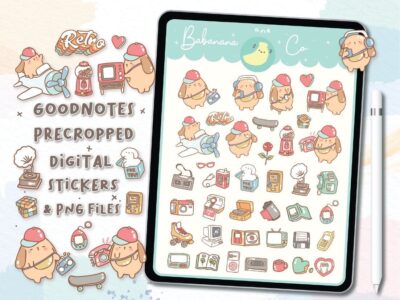 Retro digital stickers