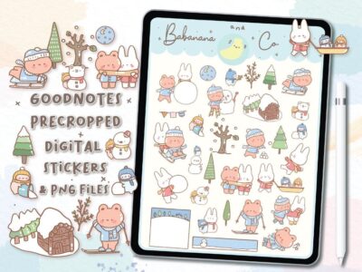 Happy Winter digital stickers