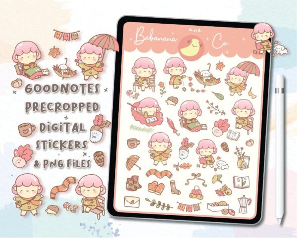 Fall Season digital stickers