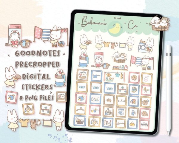 Laundry Day digital stickers