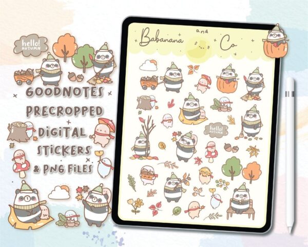 Happy Autumn digital stickers
