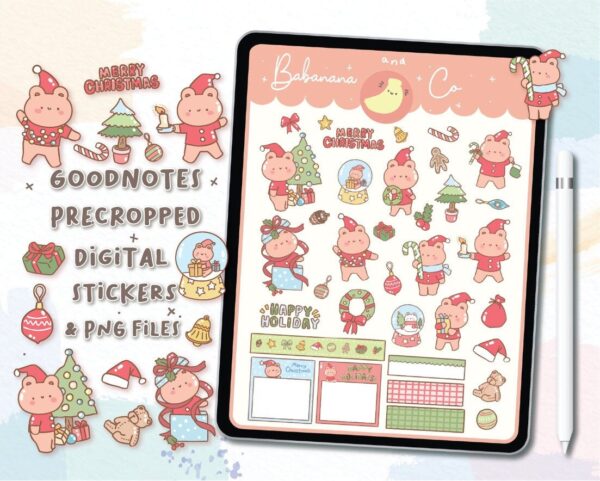 Happy Holiday digital stickers