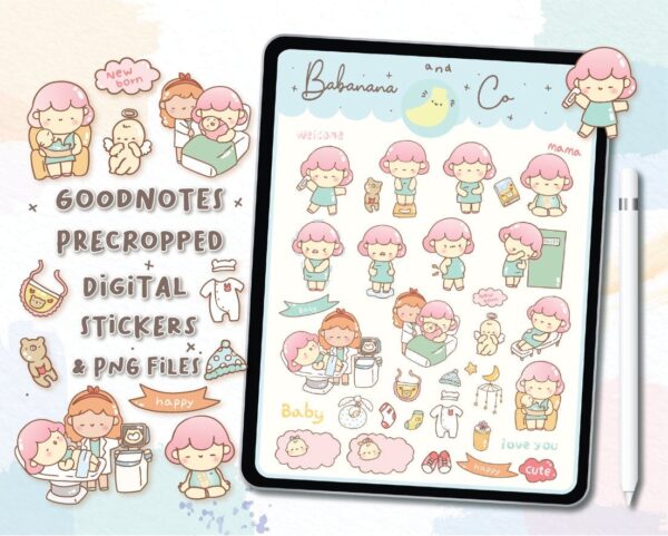 Pregnancy digital stickers