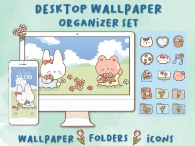 Fresh Day Desktop Wallpaper Organizer| Mac and Windows Organizer | Mac and Windows Desktop Folder Icons|Desktop Icons and Wallpapers