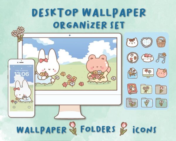 Fresh Day Desktop Wallpaper Organizer| Mac and Windows Organizer | Mac and Windows Desktop Folder Icons|Desktop Icons and Wallpapers