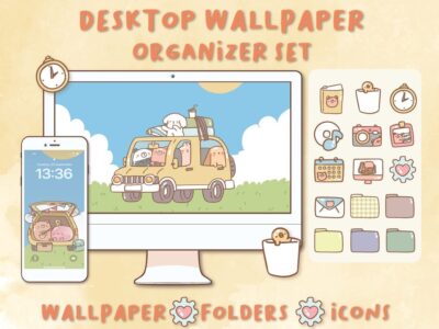 Vacations Desktop Wallpaper Organizer| Mac and Windows Organizer | Mac and Windows Desktop Folder Icons|Desktop Icons and Wallpapers
