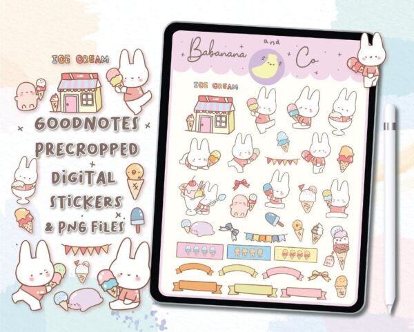 Ice Cream digital stickers