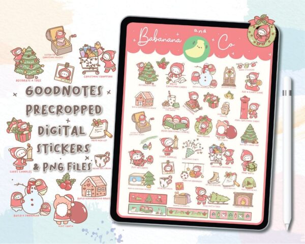 Christmas Bucket List digital stickers