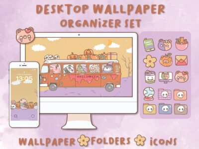 Halloween Desktop Wallpaper Organizer| Mac and Windows Organizer | Mac and Windows Desktop Folder Icons|Desktop Icons and Wallpapers