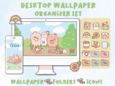 Picnic Desktop Wallpaper Organizer| Mac and Windows Organizer | Mac and Windows Desktop Folder Icons|Desktop Icons and Wallpapers