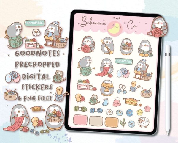 Knitting digital stickers