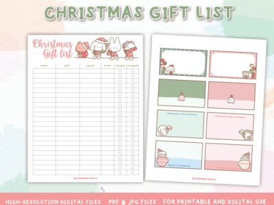Chritsmas Gift List-Christmas Shopping List - Printable Christmas Planning List -  Digital Download Printable