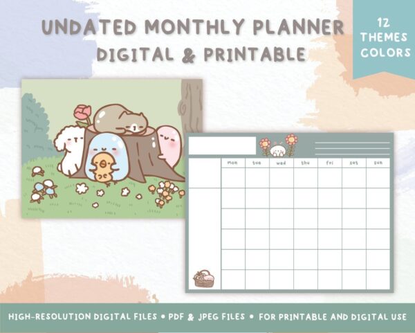 Undated Monthly Planner