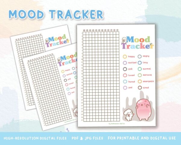 Mood Tracker - Printable Mood Tracker - Planning -  Digital Download Printable