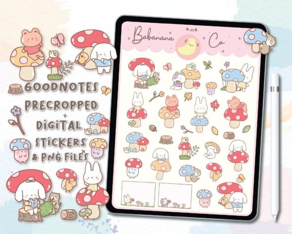 Mashroom Land digital stickers