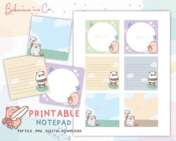 Memo cute Notes Printable