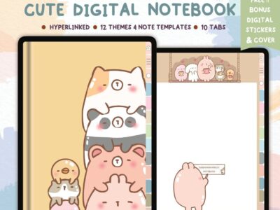 Cute 12 Themes  Digital Notebook