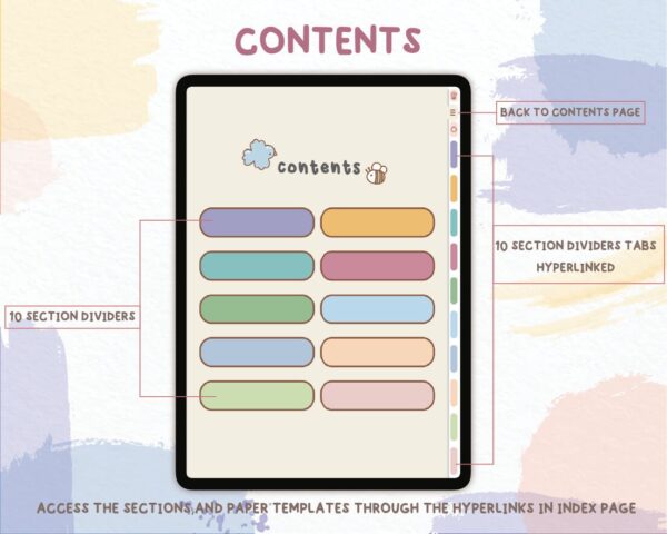 Hyperlinked Tabs for GoodNotes Notability