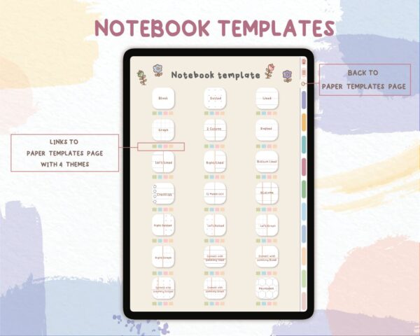 Digital Notebook with Tab Digital Notes Template for iPad