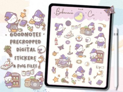 Cute Witch digital stickers