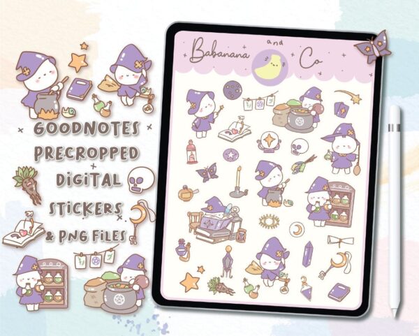 Cute Witch digital stickers