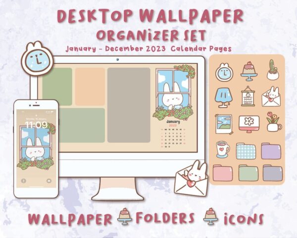 Lovely Day Desktop Wallpaper Organizer| Mac and Windows Organizer | Mac and Windows Desktop Folder Icons|Desktop Icons and Wallpapers