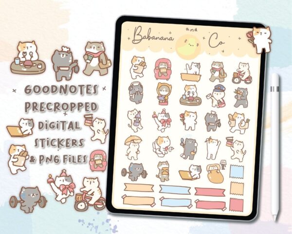 Cute Daily Cats digital stickers