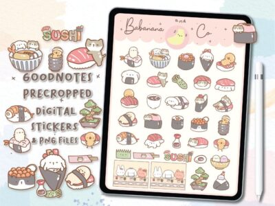 Cute Sushi digital stickers