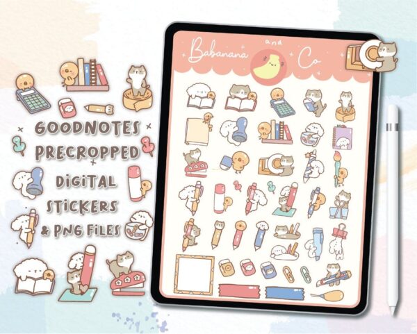 Stationery digital stickers