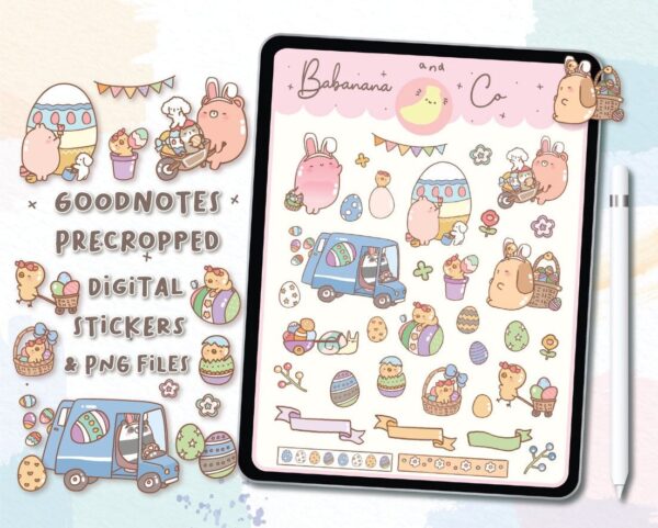 Easter digital stickers