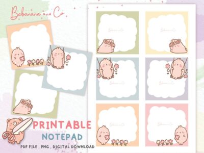 Cute Bunny Memo Pad Printable