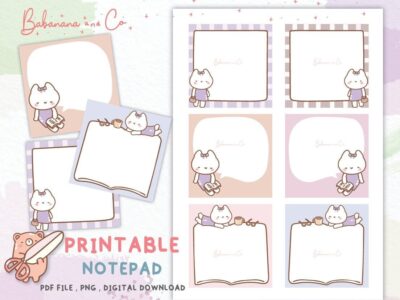 Cat Memo Note Pad Printable