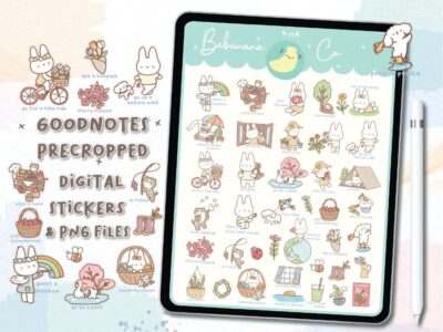 Spring Bucket List digital stickers