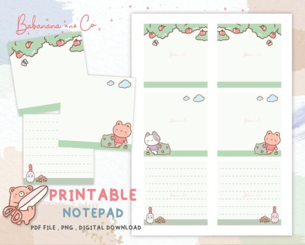 Printable Kawaii Notes Memo