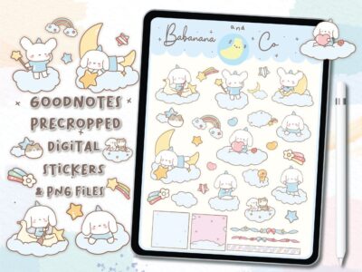 Cute sky digital stickers