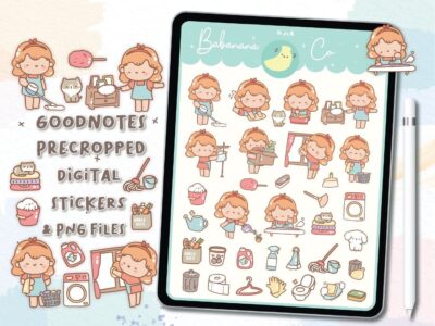 Chores day digital stickers
