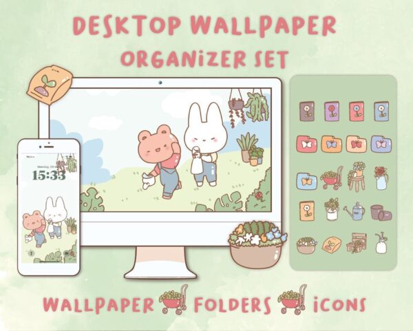 My garden Desktop Wallpaper Organizer| Mac and Windows Organizer | Mac and Windows Desktop Folder Icons|Desktop Icons and Wallpapers