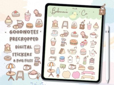 Cafe icons digital stickers