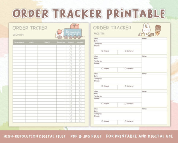 Cute Order Tracker Form Template