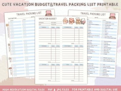 Cute Vacation Budget Printable