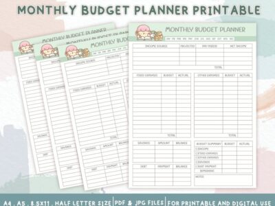 Printable Monthly Budget Planner