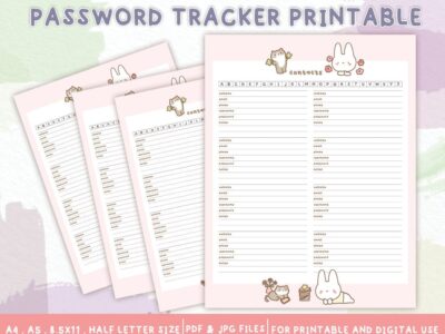 Password Tracker Printable