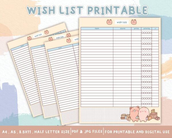 Wish List Printable