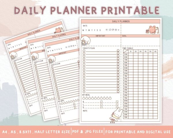 Cute Daily Planner Printable-Printable planner