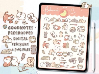 Super cats digital stickers