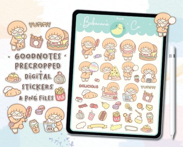 Love food digital stickers