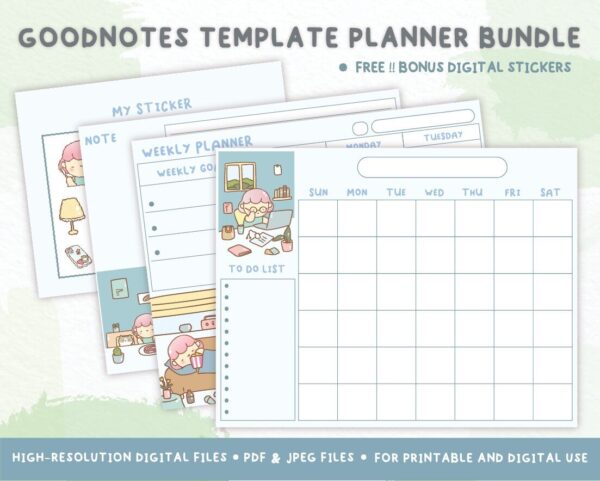 Goodnotes template planner bundle