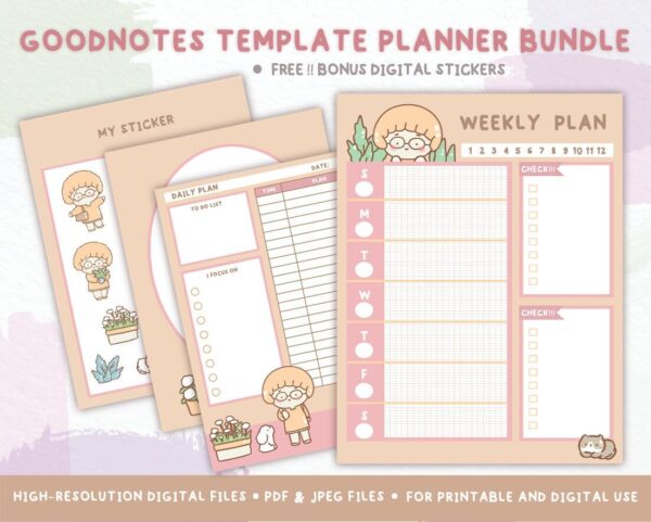 Goodnotes template planner bundle